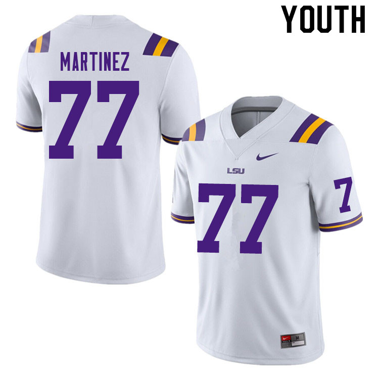 Youth #77 Marlon Martinez LSU Tigers College Football Jerseys Sale-White